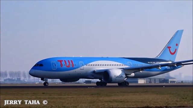 TUI B787 Dreamliner (PH-TFK) Beautiful Sunny Winter's Day Take Off @ Amsterdam Airport Schiphol смотреть онлайн