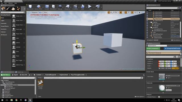 UE4 Tutorial - Invisible and pass through objects in Unreal Engine 4 Tutorial смотреть онлайн