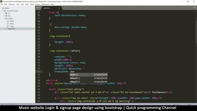 How to make a responsive login & signup page for music website using bootstrap tutorial | CSS & HTM смотреть онлайн
