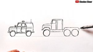 Как нарисовать Полицейскую и Пожарную машину