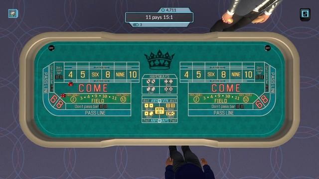 Four Kings Casino , Craps Rolling For Challenge  Head Dice , 2 Snake Eyes In A Row Or Box.cars