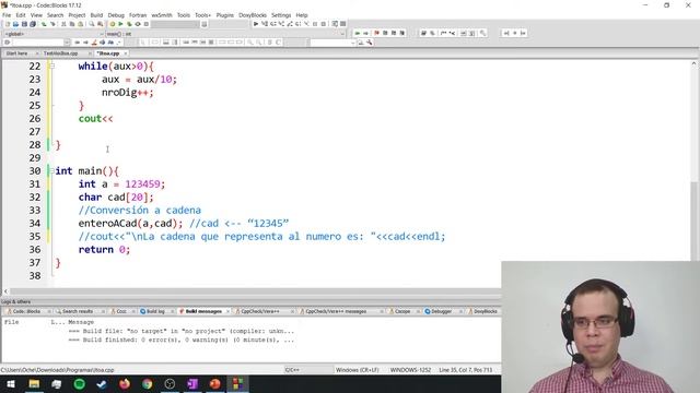 Cadenas en C++ - Convertir un número entero a cadena смотреть онлайн