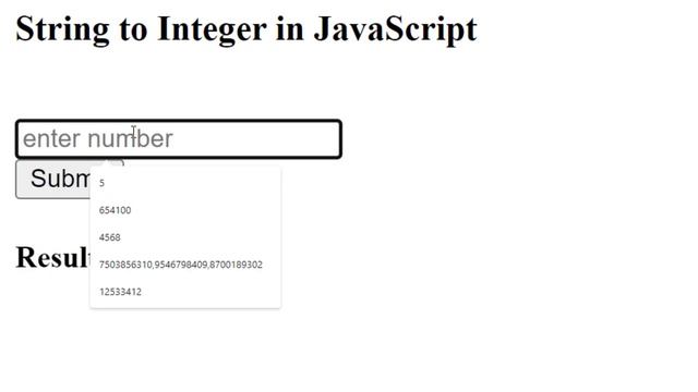 How to convert string to integer in Javascript | Parse string to integer | Live example смотреть онлайн