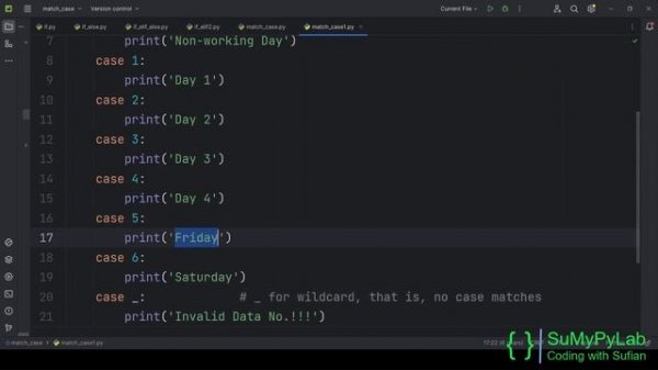 Python match case statement | Python Conditional Statements | switch case alternative | SuMyPyLab