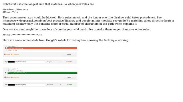 Webmasters: Wildcard matches in robots.txt that allow crawling of all JS and CSS are not working смотреть онлайн