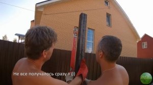 Беседка с печным комплексом своими руками. Часть 4: установка столбов