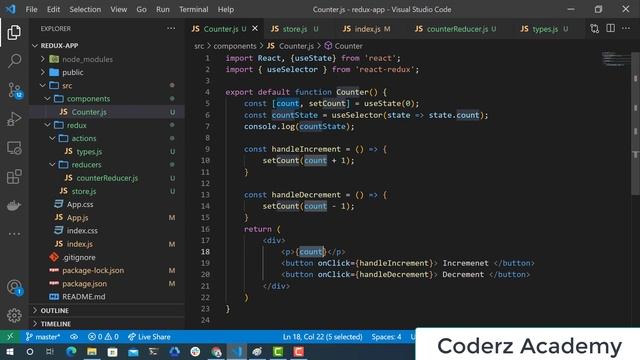 (Redux Tutorial #2022) #5- Counter App - With Redux Part 2 смотреть онлайн