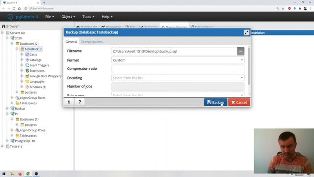 Como fazer backup / restaurar database no pgAdmin смотреть онлайн