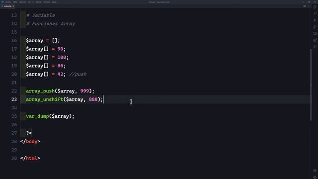 Curso PHP - 018 - Funciones de Arrays, push, unshift y cosas lindaa смотреть онлайн