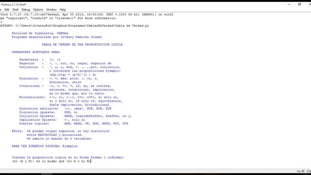 Tablas de Verdad/Truth Tables Python 2.7 смотреть онлайн