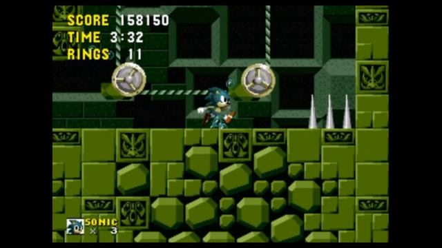 Sega Mega Drive 2 (Smd) 16-bit Sonic The Hedgehog 1 part Labyrinth