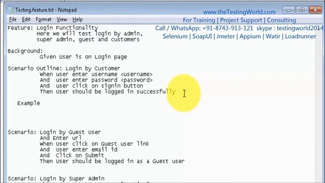 BDD with Cucumber : Scenario Outline ( Data Driven Testing) смотреть онлайн