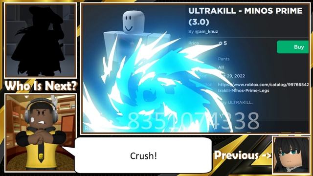 ULTRAKILL - Minos Prime Roblox Cosplay Showcase смотреть онлайн