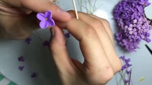 Сирень из холодного фарфора, мастер класс часть 1