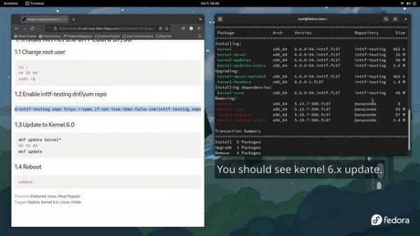 Install Linux Kernel 6.2.1 / 6.1.14 on Fedora 37/36 [Read desription]