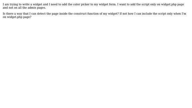 Wordpress: How to check if you are on widget.php page? смотреть онлайн