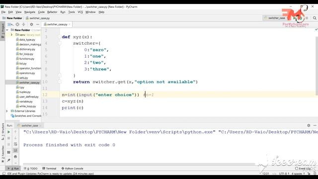 #20 Switch Statement in Python| Switcher Statement | Dictionary Mapping in Python | PyCharm | Hindi смотреть онлайн