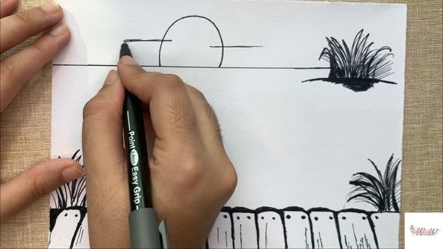 How To Draw Sketch Of Natural Scenery Of River And Sunset | Boat On Water Beautifully Express Night смотреть онлайн