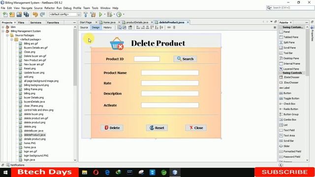 10. Billing Management System in java - Delete Product Page (JFrame, Mysql Database, Netbeans IDE) смотреть онлайн