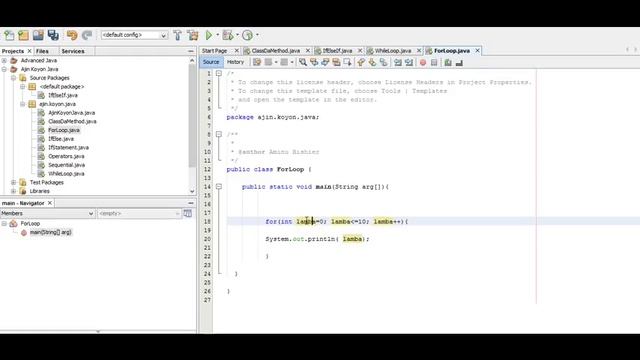 9 Java 2 For Loop смотреть онлайн