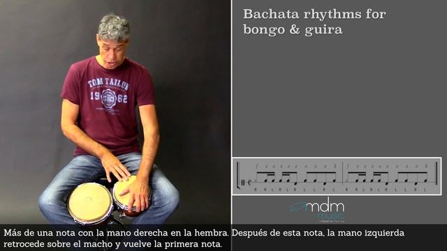 Bachata bongo rhythms (Derecho, Majao, Mambo) Tutorial смотреть онлайн