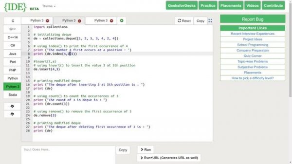 Python Programming Tutorial | Deque in Python | GeeksforGeeks