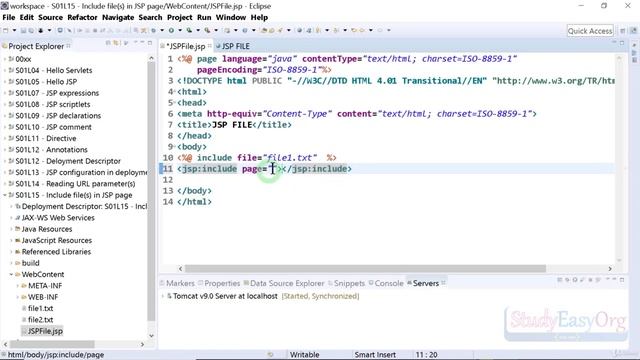 209 Include file(s) in JSP page смотреть онлайн