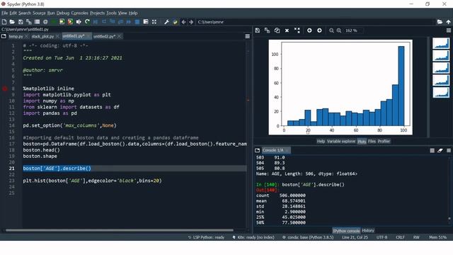 Histogram using Matplotlib in Python | Automatically creating Histogram for each of the variables смотреть онлайн