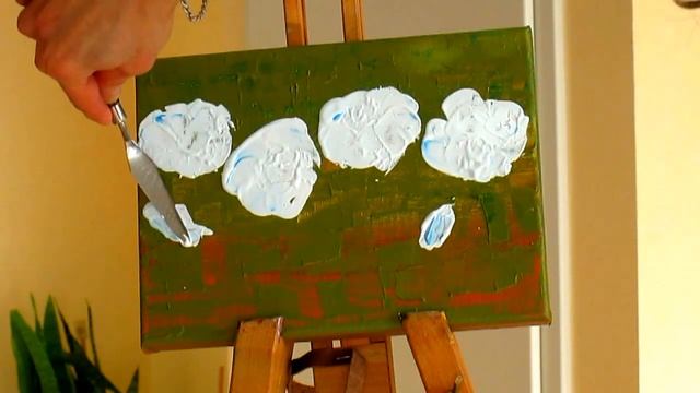 Рисуем белые маки мастихином. Мастихин. Техника. Техника рисования. Рисуем вместе. Акрил. смотреть онлайн