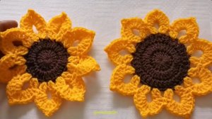 Подсолнух крючком Как связать крючком подставку для цветов - подсолнухов для начинающих