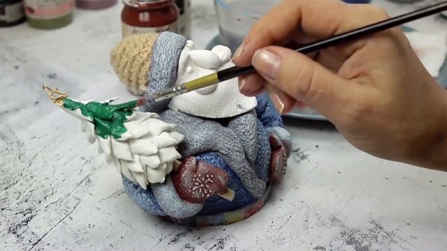 Лепим фигурки Деда Мороза и Снеговика под ёлку! МК Натальи Удовиной. смотреть онлайн