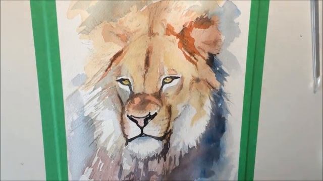 Watercolor SPEED PAINTING Lion Portrait by Ch.Karron смотреть онлайн