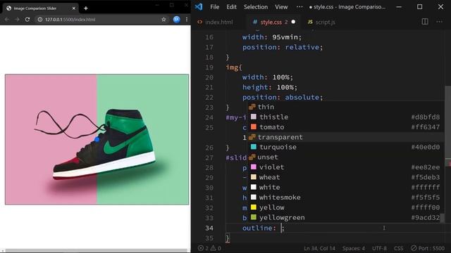 Image Comparison Slider | HTML, CSS & Javascript смотреть онлайн