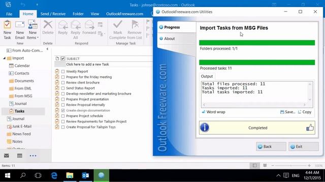 Import Outlook Tasks from .MSG Files смотреть онлайн