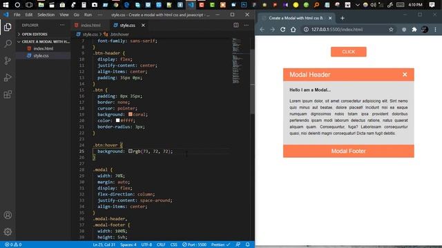 Create a Modal(popup) with HTML,CSS & Vanilla JavaScript || PSYCHO DEVELOPER || смотреть онлайн