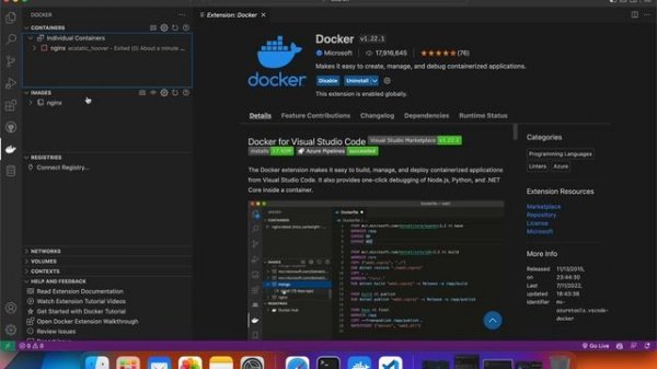 Docker : install docker with visual studio code