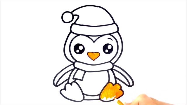 how to draw a christmas penguin смотреть онлайн