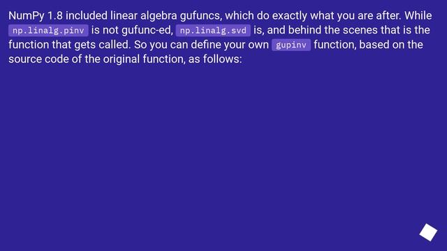 Python, simultaneous pseudo-inversion of many 3x3, singular, symmetric, matrices смотреть онлайн