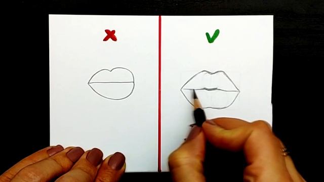 Как нарисовать Губы | Правильно и неправильно | @risunki_yulki карандашом. смотреть онлайн