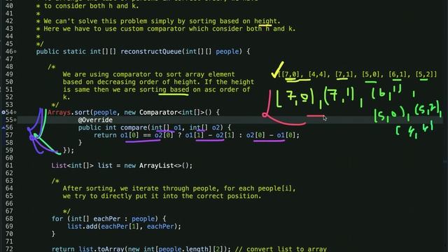 Queue Reconstruction by Height | LeetCode 406 | Programming Tutorials смотреть онлайн