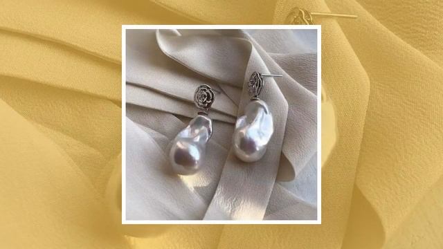 Rose White Freshwater Extra Large Baroque Pearl Earrings смотреть онлайн