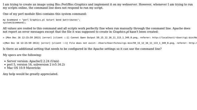 Apple: Does Apache require special settings to run a command? смотреть онлайн