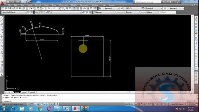 HOW TO DRAW A 2D PRESSURE VESSEL TANK WITH TORISPHERICAL DISH END,VOLUME CALCULATION TUTORIAL #7 смотреть онлайн