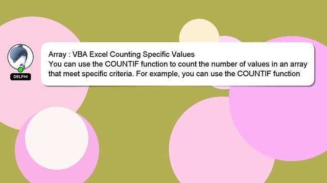 Array : VBA Excel Counting Specific Values смотреть онлайн