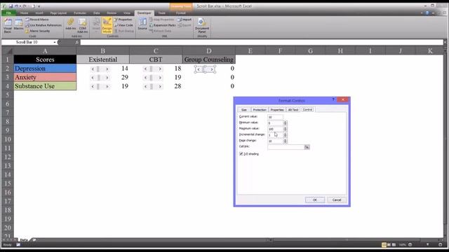 Configuring the Scroll Bar Form Control in Excel смотреть онлайн