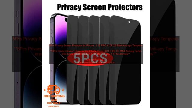 1005005511943467 5Pcs Privacy Screen Protector for iPhone 11 15 PRO X XR XS MAX Anti sp смотреть онлайн