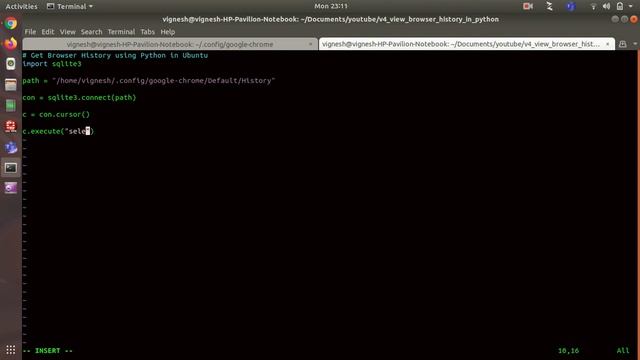 How to get chrome browser history using python in Ubuntu смотреть онлайн