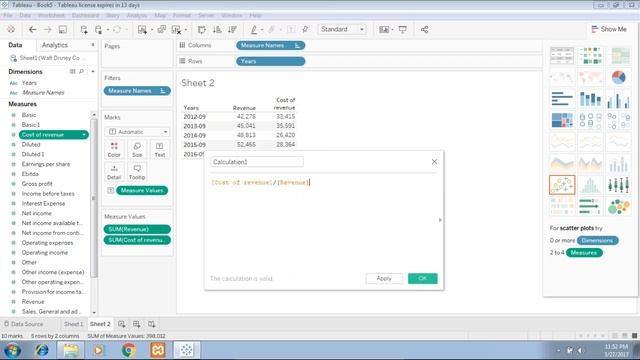 Tableau Real Data Analysis Walt Disney Income Stat смотреть онлайн