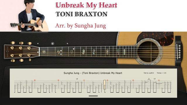 Unbreak My Heart (Toni Braxton) | Fingerstyle Guitar Tab | Arr. by Sungha Jung смотреть онлайн