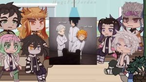 Hashira react to Tomioka Giyuu as Ray || KNY x TPN